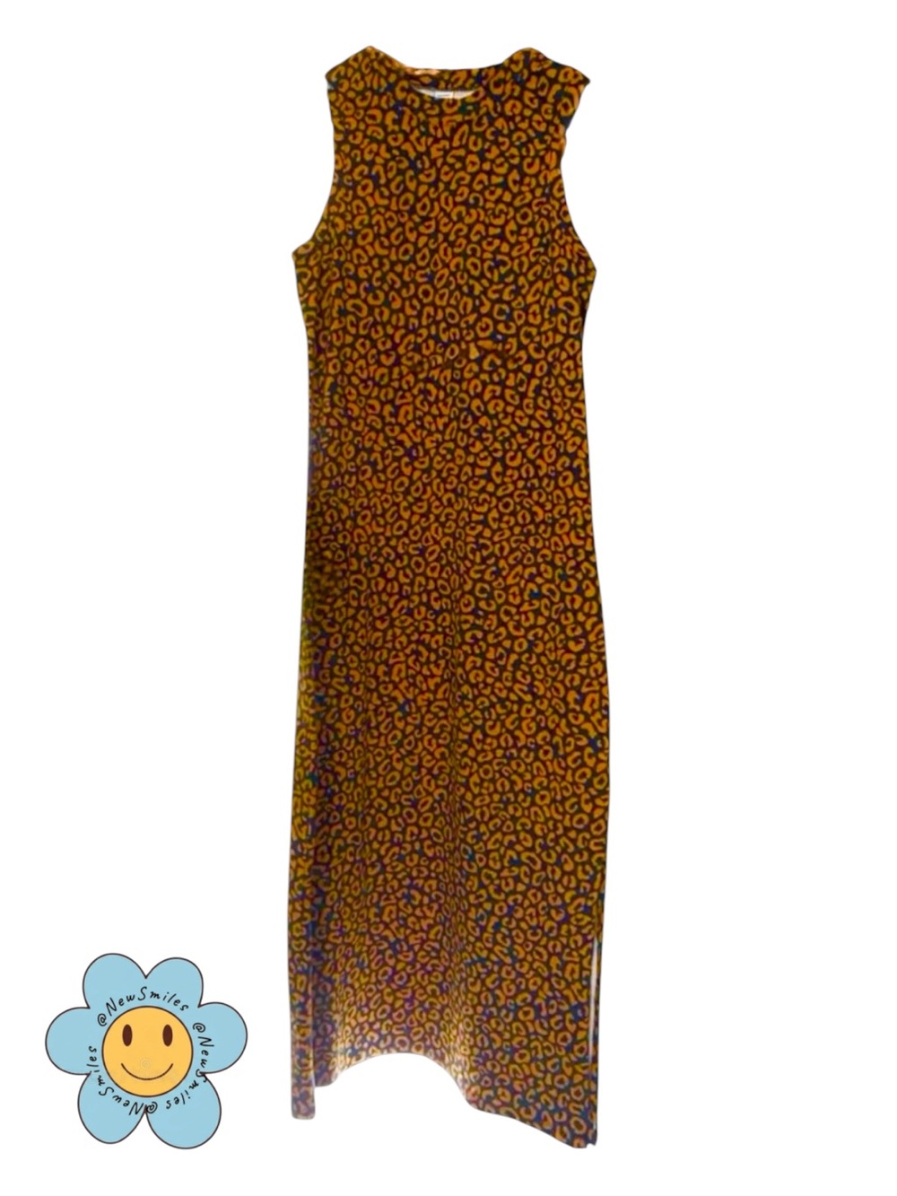 Old Navy ~ Fitted Dress ~ Leopard-Print ~ Sleeveless ~ Knit~ Burnt Orange & Navy